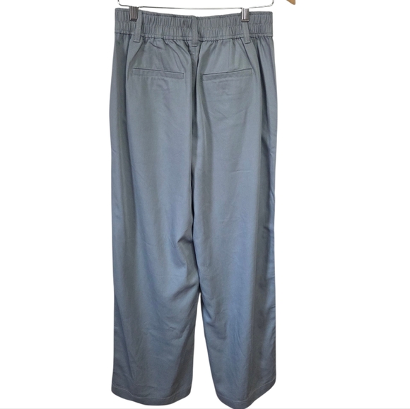 Madewell The Neale Straight Leg Pant Drapeweave Blue Pleated Trousers size 4 - Picture 4 of 10